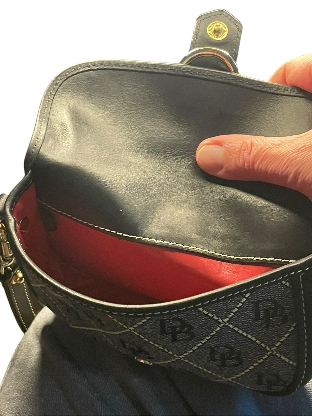 Dooney & Bourke Vintage Y2K Signature DB Monogram Wristlet Pouch Black/Gray - Picture 4 of 7